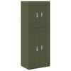 vidaXL Storage Cabinet 2 pcs Olive Green 60 x 40 x 160 cm Steel