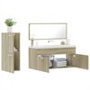 vidaXL 3 Piece Bathroom Furniture Set Sonoma Oak Engineered Wood