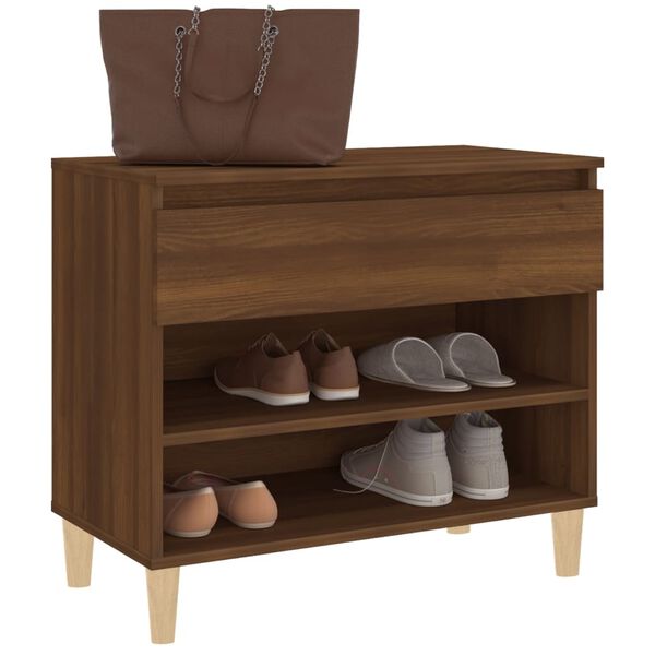 vidaXL Shoe Cabinet Brown Oak 70x36x60 cm Engineered Wood