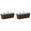 vidaXL Railing 2 pcs Brown 50 x 17 x 17 cm Metal