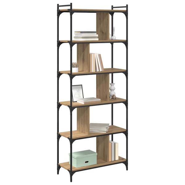 vidaXL Bookcase Artisan oak 76 x 32 x 192 cm Engineered wood