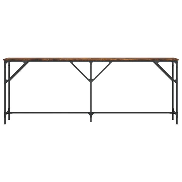 vidaXL Console Table Smoked Oak 200x29x75 cm Engineered Wood