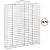 vidaXL Arched Gabion Baskets 20 pcs 200x50x220/240 cm Galvanised Iron