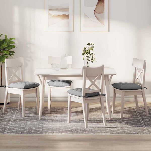 vidaXL Seat Cushions 2 pcs Cloud Grey 40 x 40 x 6 cm Fabric