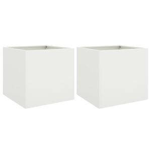 vidaXL Planters 2 pcs White 49x47x46 cm Steel