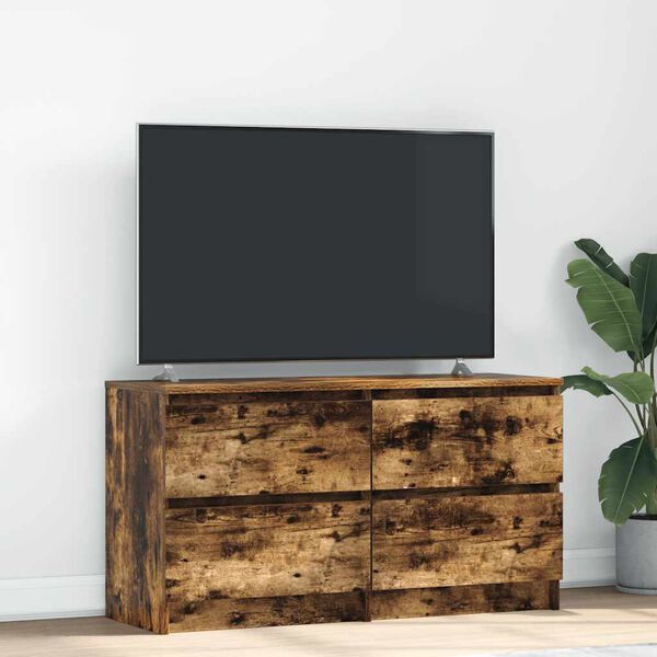 vidaXL TV Cabinet Smoked Oak 100x35x54 cm Engineered Wood