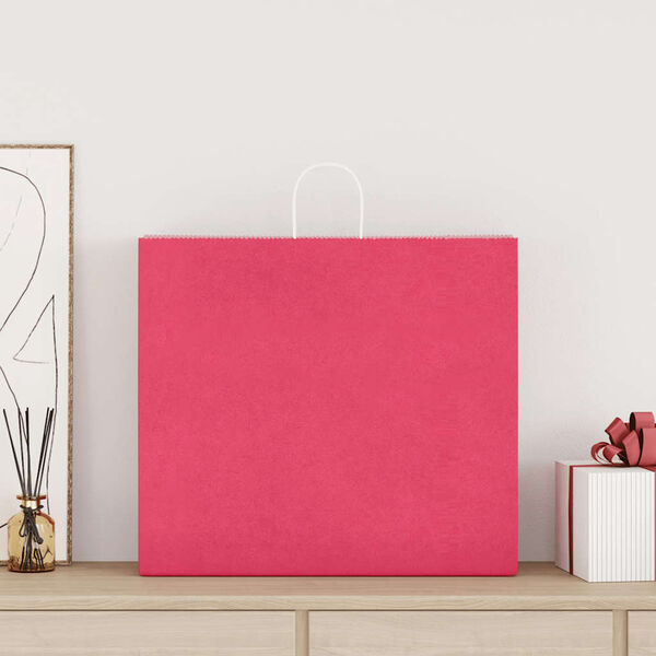 vidaXL Paper Bags 50 pcs with Handles Pink 54x15x49 cm