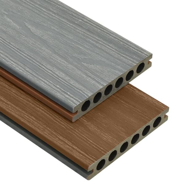 vidaXL WPC Decking Boards with Accessories Brown and Grey 40 m&sup2; 2.2 m