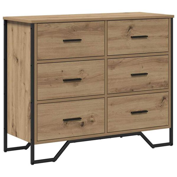 vidaXL Chest of Drawers with Drawer Artisan oak 91 x 35.5 x 74.5 cm