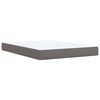 vidaXL Box Spring Bed with Mattress Grey 140x190 cm Faux Leather