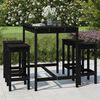 vidaXL 5 Piece Garden Bar Set Black Solid Wood Pine