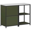 vidaXL Kitchen Storage Set 2 pcs Olive Green Cold-rolled steel