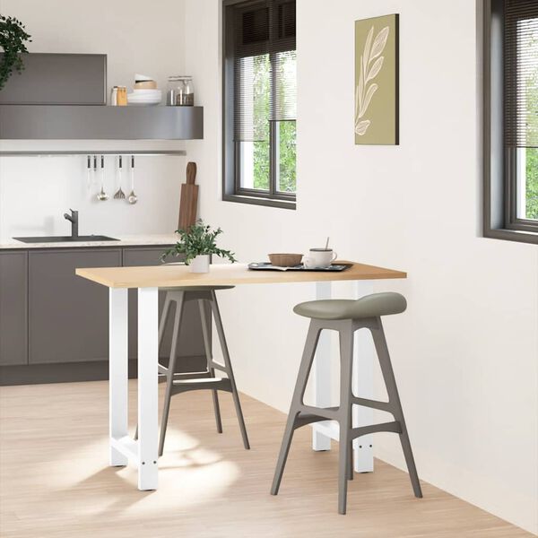 vidaXL Bar Table Legs White 2 pcs 60x(90-91) cm Steel