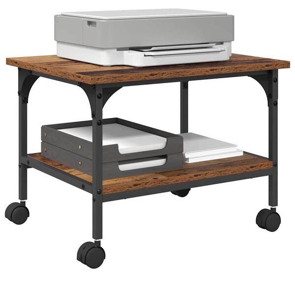 vidaXL Printer Stand Old Wood 50 x 40 x 38 cm Engineered Wood