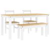vidaXL 4 Piece Dining Set PANAMA White Solid Wood Pine