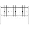 vidaXL Spike Fence ASTEN 200 x 130 cm Powder-Coated Steel Black