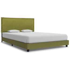 vidaXL Bed Frame without Mattress Green Fabric 135x190 cm Double