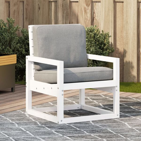 vidaXL Garden Chair White 57.5x63x76 cm Solid Wood Pine
