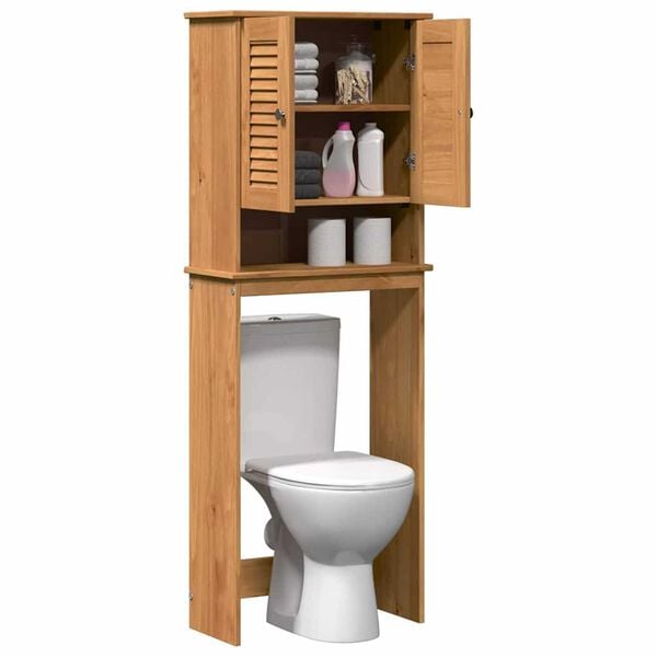 vidaXL Toilet Cabinet with Shelf VIGO Honey brown 60 x 27 x 161 cm
