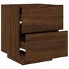 vidaXL Bedside Cabinet with LED Lights Brown Oak Engineered Wood