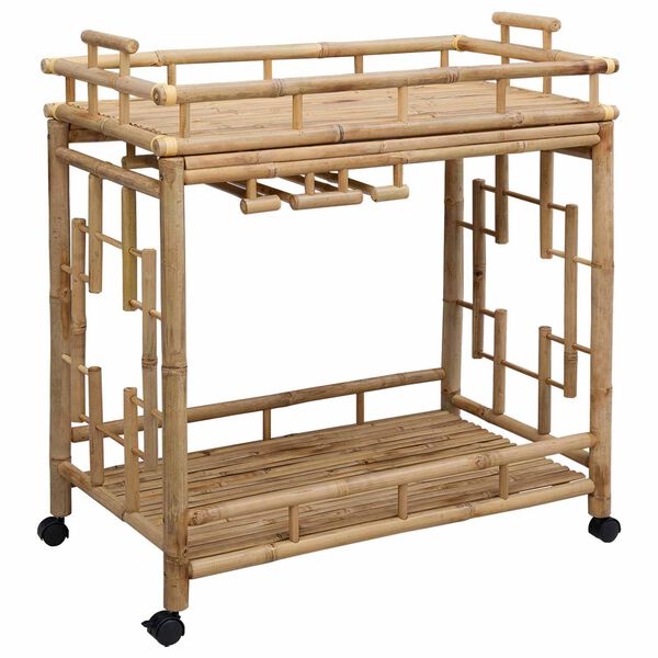 vidaXL Wine Trolley with Wheels Natural 85 x 50 x 93 cm Bamboo