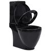 vidaXL Ceramic Toilet Back Water Flow Black