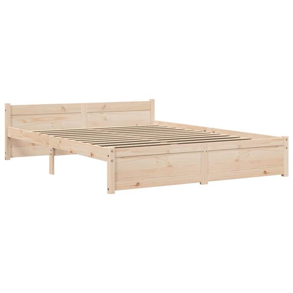 vidaXL Bed Frame without Mattress Solid Wood 150x200 cm King Size King Size