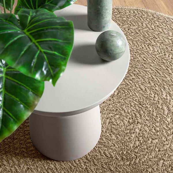 vidaXL Rug ZIZUR Beige &Oslash; 160 cm Jute Look Indoor and Outdoor