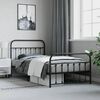 vidaXL Metal Bed Frame without Mattress with Footboard Black 107x203cm