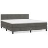 vidaXL Box Spring Bed with Mattress Dark Grey 180x200 cm Velvet