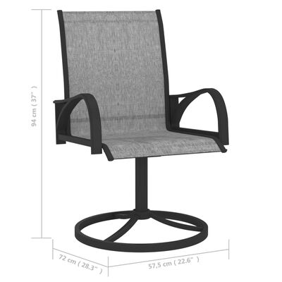vidaXL Garden Swivel Chairs 2 pcs Textilene and Steel Grey