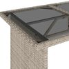 vidaXL Garden Table with Glass Top Light Grey 110x68x70 cm Poly Rattan