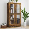 vidaXL Vitrine Cabinet Smoked Oak 82,5x30,5x150 cm Engineered Wood