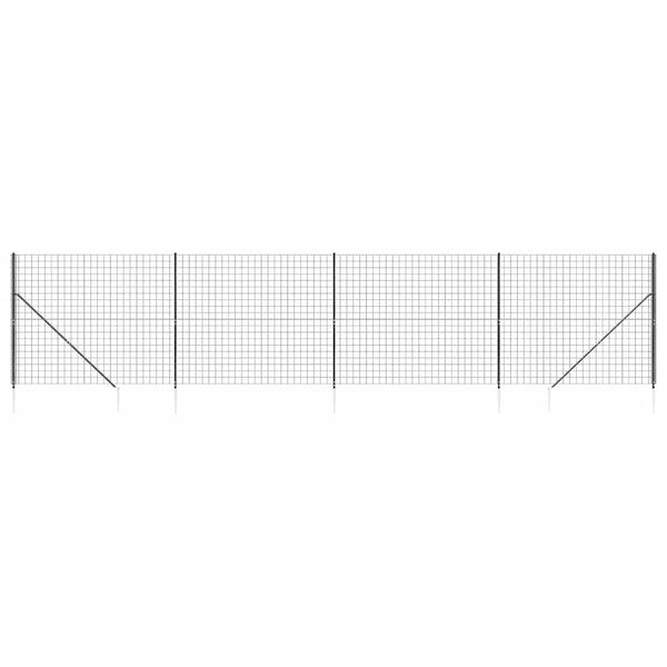 vidaXL Wire Mesh Fence with Spike Anchors Anthracite 1.8x10 m