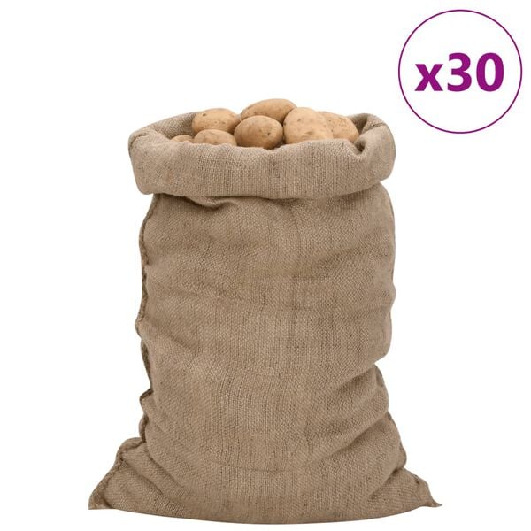 vidaXL Jute Sacks 30 pcs 60x105 cm 100% Jute 340 gsm