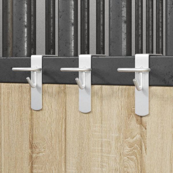 vidaXL Bucket Hooks 3 pcs Portable Silver Steel