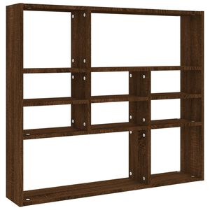 vidaXL Wall Shelf Brown Oak 90x16x78 cm Engineered Wood