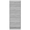 vidaXL Shoe Cabinet Grey Sonoma 59x17x150 cm Engineered Wood