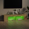 vidaXL TV Cabinet with LED Lights Sonoma Oak 135x39x30 cm