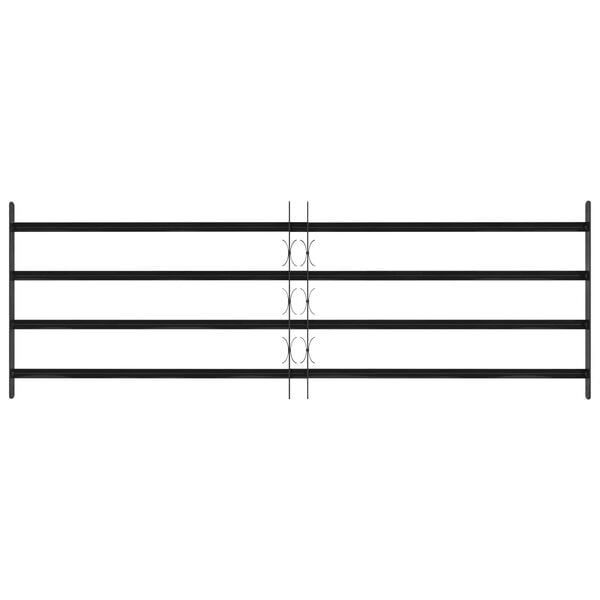 vidaXL Window Grille Black 175 x 60 cm Powder-Coated Steel