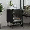 vidaXL Bedside Cabinet with Glass Door Black 35x37x50 cm