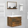 vidaXL Bathroom Mirror Smoked Oak 60x10.5x37 cm Engineered Wood