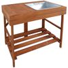 Esschert Design Potting Table | Brown and Silver | Hardwood, Zinc | Medium