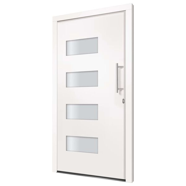 vidaXL Front Door Aluminium and PVC White 110x210 cm