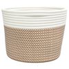 vidaXL Storage Baskets 2 pcs Brown and White Ø24x18 cm Cotton