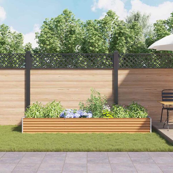 vidaXL Garden Raised Bed 290 x 100 x 36 cm Galvanised Steel