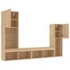 vidaXL 4 Piece TV Wall Units with LED Sonoma Oak Engineered Wood