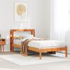 vidaXL Bed Frame with Headboard without Mattress Wax Brown 100x200 cm
