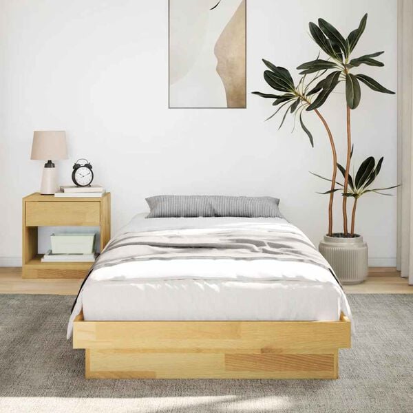 vidaXL Bed Frame Without Mattress 90x190 cm Solid Oak Wood