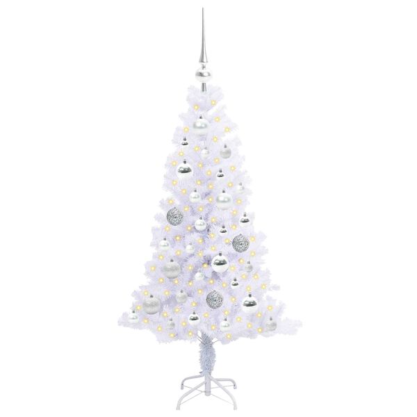 vidaXL Artificial Christmas Tree with Stand White 120 cm PVC and Steel